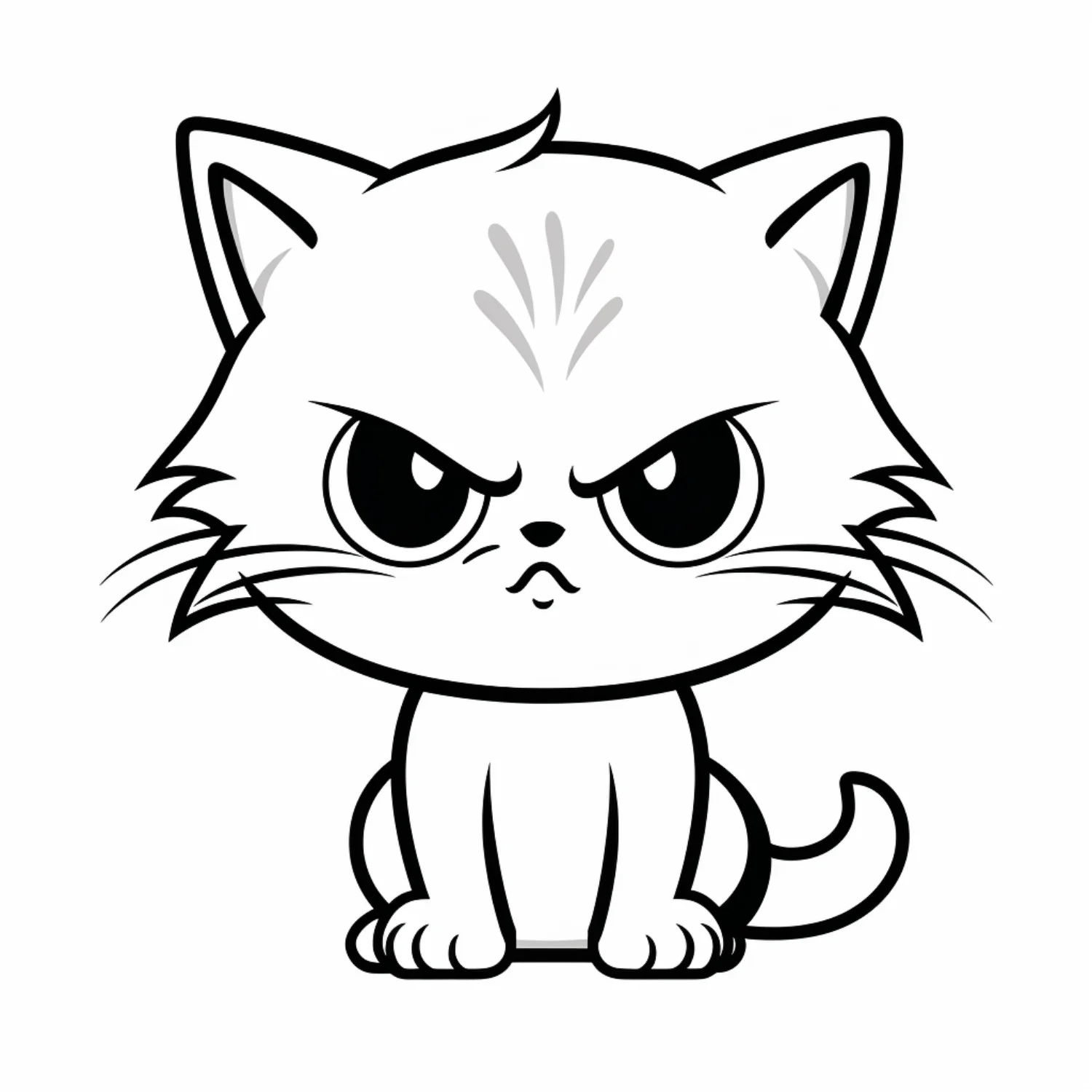 Angry Striped Kitten coloring page