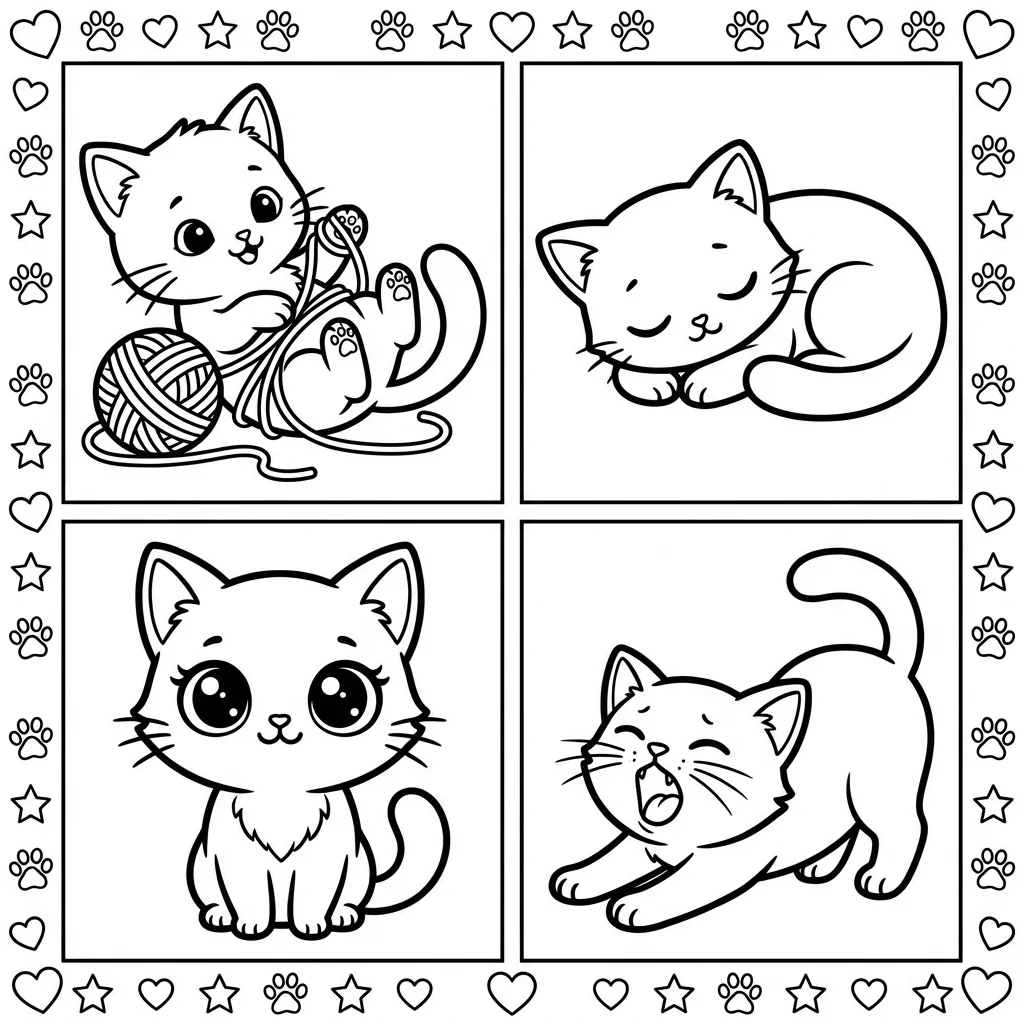 Cute Cats coloring pages