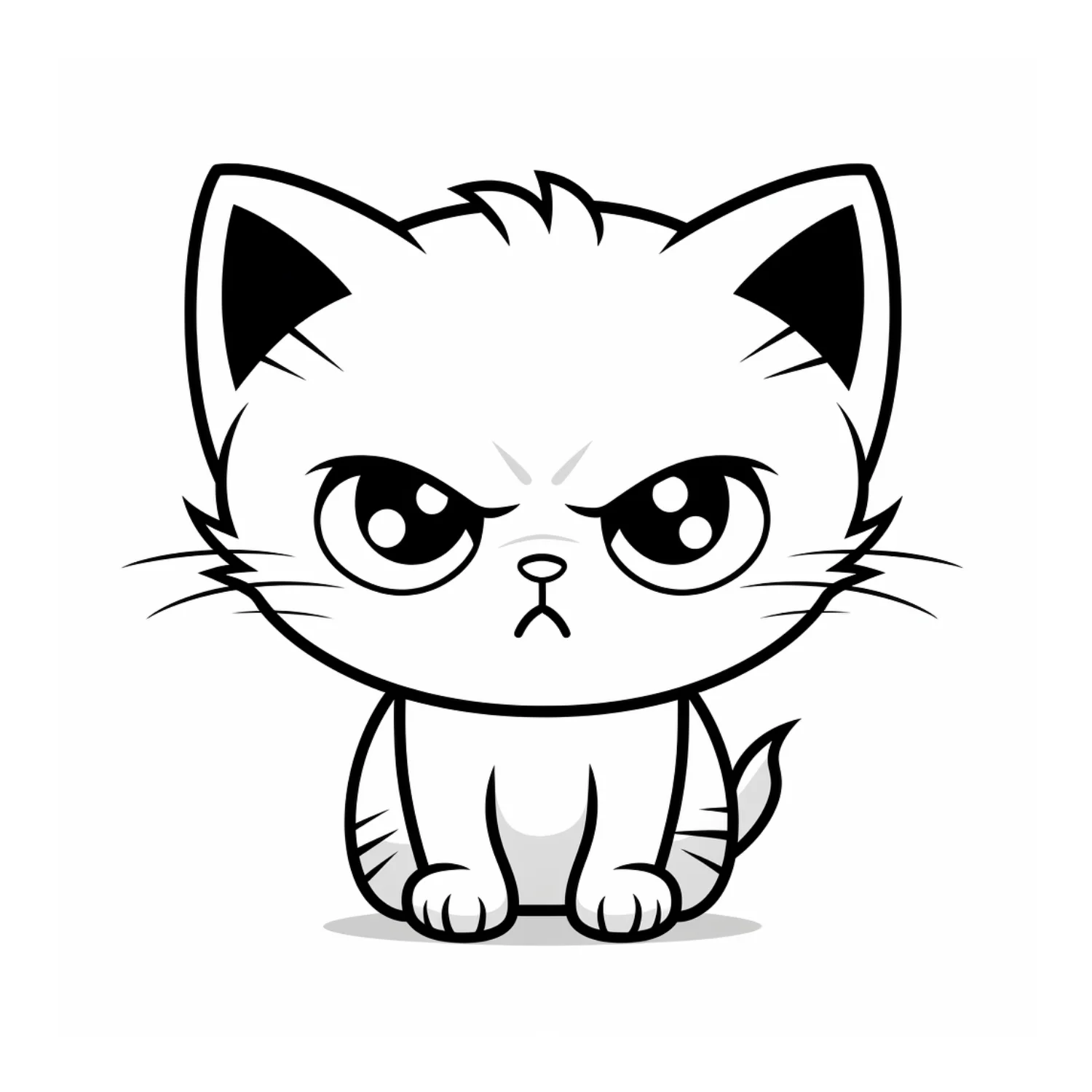 Grumpy Little Kitten coloring page