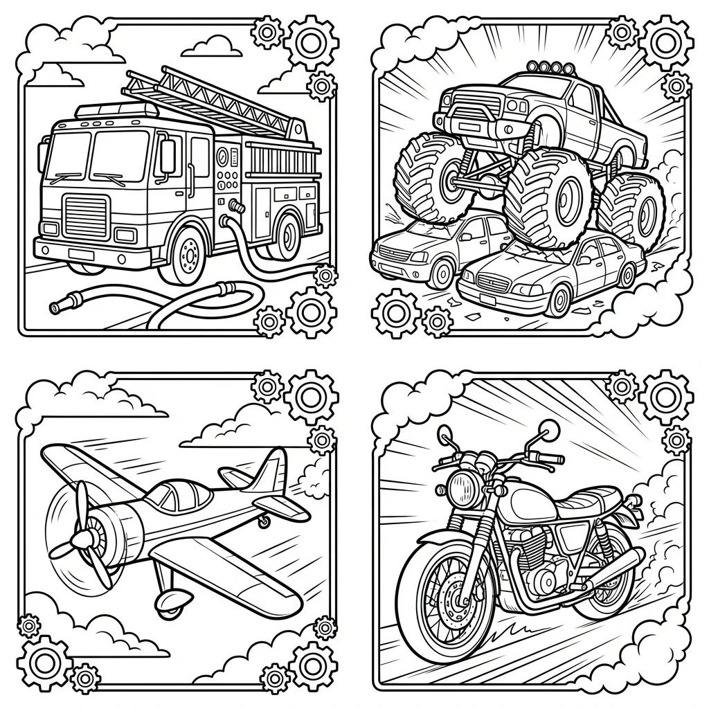 Transportation coloring pages