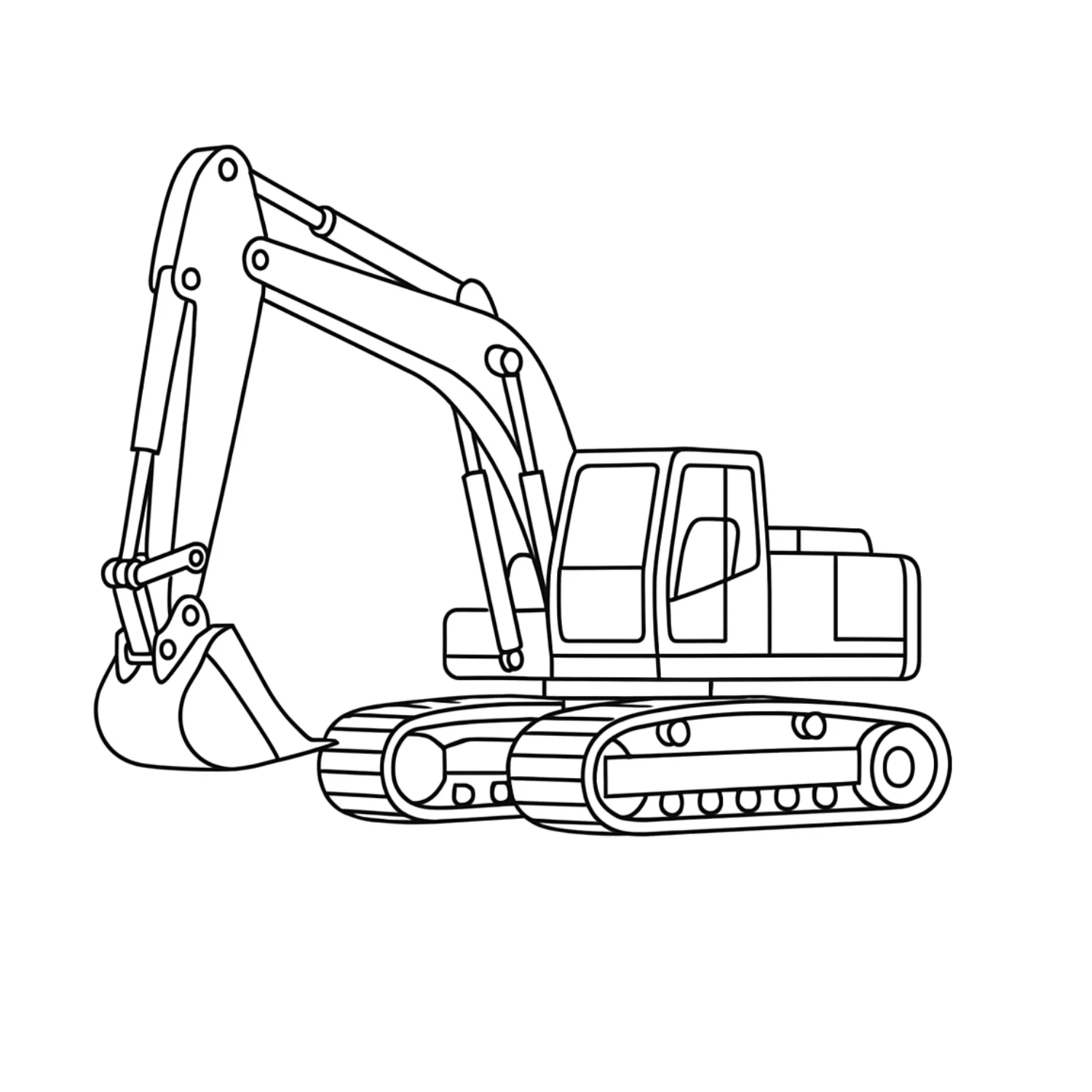 Excavator coloring page